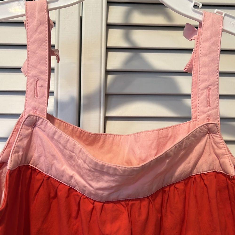Hanna Andersson Rainbow Tiered Sundress in Pink, Red, Yellow, Aqua, Blue - Picture 5 of 7